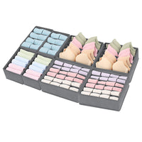 Classic Fabric Drawer Organizer Set, Multi-Size Foldable Divider Storage Boxes for Underwear, Socks, Bras - Versatile Bin Organizers for Home Organization, 4-Piece/8-Piece Sets