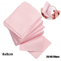 50PCs/pack Jewelry Cleaning Cloth 8cmx8cm Pink Color Jewelry Wiping Cloth  Jewelry Tools Jewelry Making Supplies