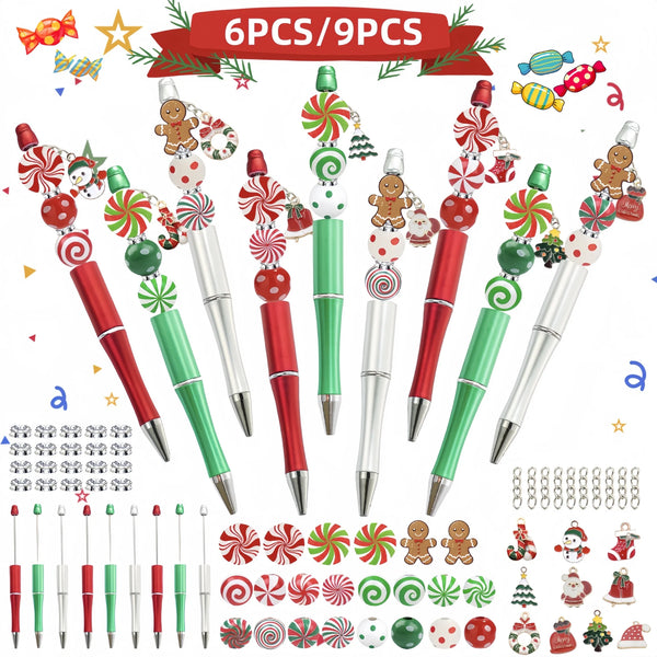 CandyCraft™ Gingerbread Beaded Pen Set (6 or 9 pcs)