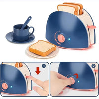 New Kitchen Home Appliances Kids Pretend Play Toy Household Coffee Maker Mixer Toaster Vacuum Cleaner Playset for Children Gifts