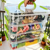 Stackable Transparent Building Storage Box Moisture Proof Grid Drawer Organizer with Visibility for Classify and Keep Items Neat