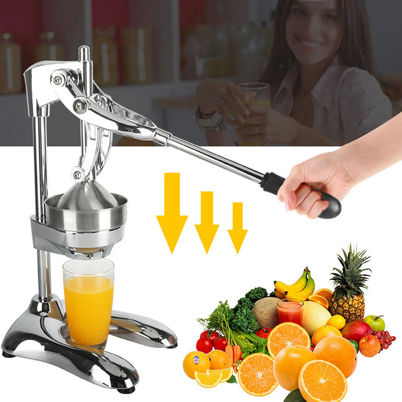 HandPress™ Stainless Steel Manual Fruit Juicer U-Shaped Base Hand-Pressed Squeezer with Separate Design