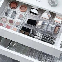 Stackable Acrylic Drawer Organizer - Adjustable Divider Trays for Cosmetics, Modular Makeup Storage Box