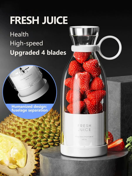 Himist WirelessCharge™ Portable Electric Juicer Mini 4-Blade Blender for Smoothies, Juice and Ice Crushing