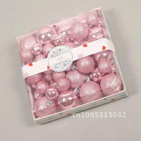 44PCS Pink & Purple Christmas Ball Set – Shimmering Tree Ornaments for Festive Décor