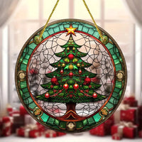 SantaView™ Stained Glass Window Hanging