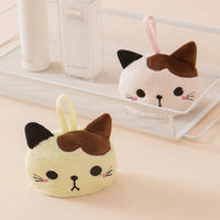 Cute Cat Kitchen Cleaning Towel Hanging Hand Towels Absorbent  Dishcloths Coral Velvet Soft Cleaning Cloth Rag