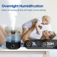 Household Electric Air Humidifier 3l Large-Capacity Large Spray Mute Humidifier Sprayer Atomiser Wall Plug