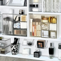 Clear Acrylic Makeup Organizer Storage Box With Drawers For Bathroom Vanity Countertop Desk Cosmetic Display Produce Clothes