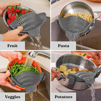 SnapStrain™ Silicone Clip-On Colander