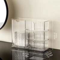 Clear Acrylic Makeup Organizer Storage Box With Drawers For Bathroom Vanity Countertop Desk Cosmetic Display Produce Clothes