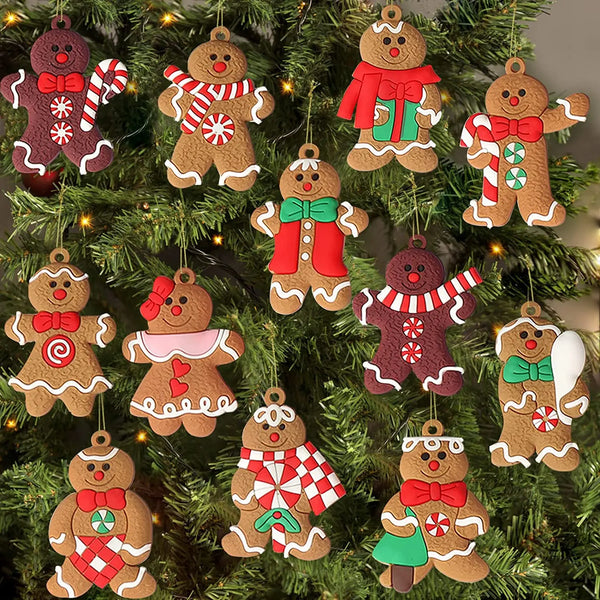 SweetBite™ Gingerbread Man Ornaments (12 pcs)