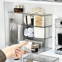 Clear Acrylic Makeup Organizer Storage Box With Drawers For Bathroom Vanity Countertop Desk Cosmetic Display Produce Clothes
