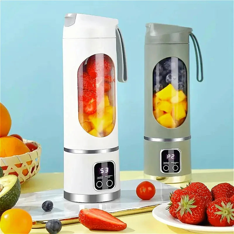 TravelBlend™ 450 ml Portable Electric Juicer 8-Blade Rechargeable Smoothie and Fresh Juice Blender Cup