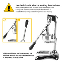 HandPress™ Stainless Steel Manual Fruit Juicer U-Shaped Base Hand-Pressed Squeezer with Separate Design